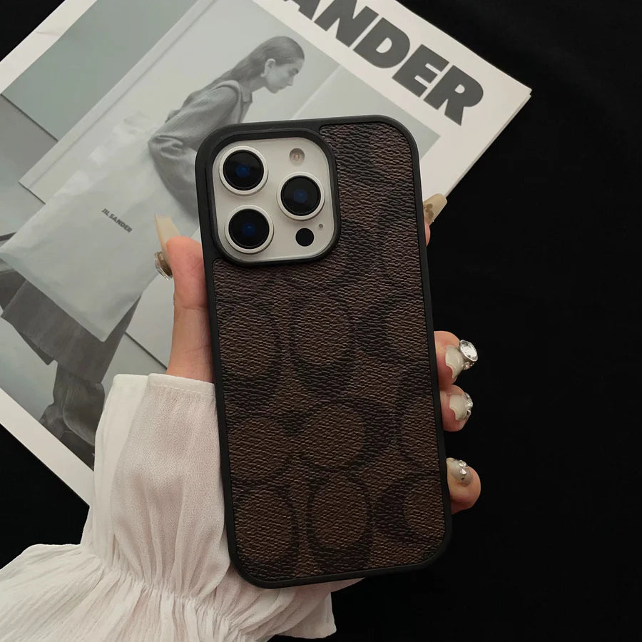 COACH brown iPhone Case