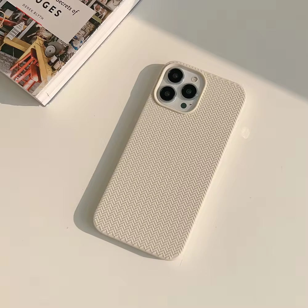 White Woven iPhone Case