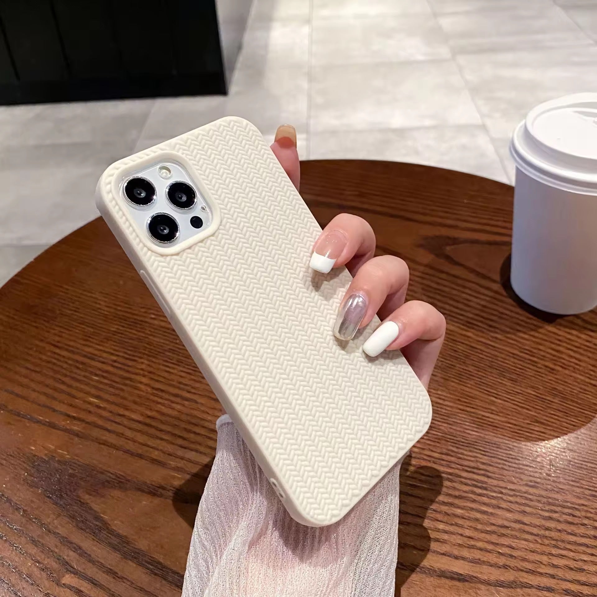 White Woven iPhone Case