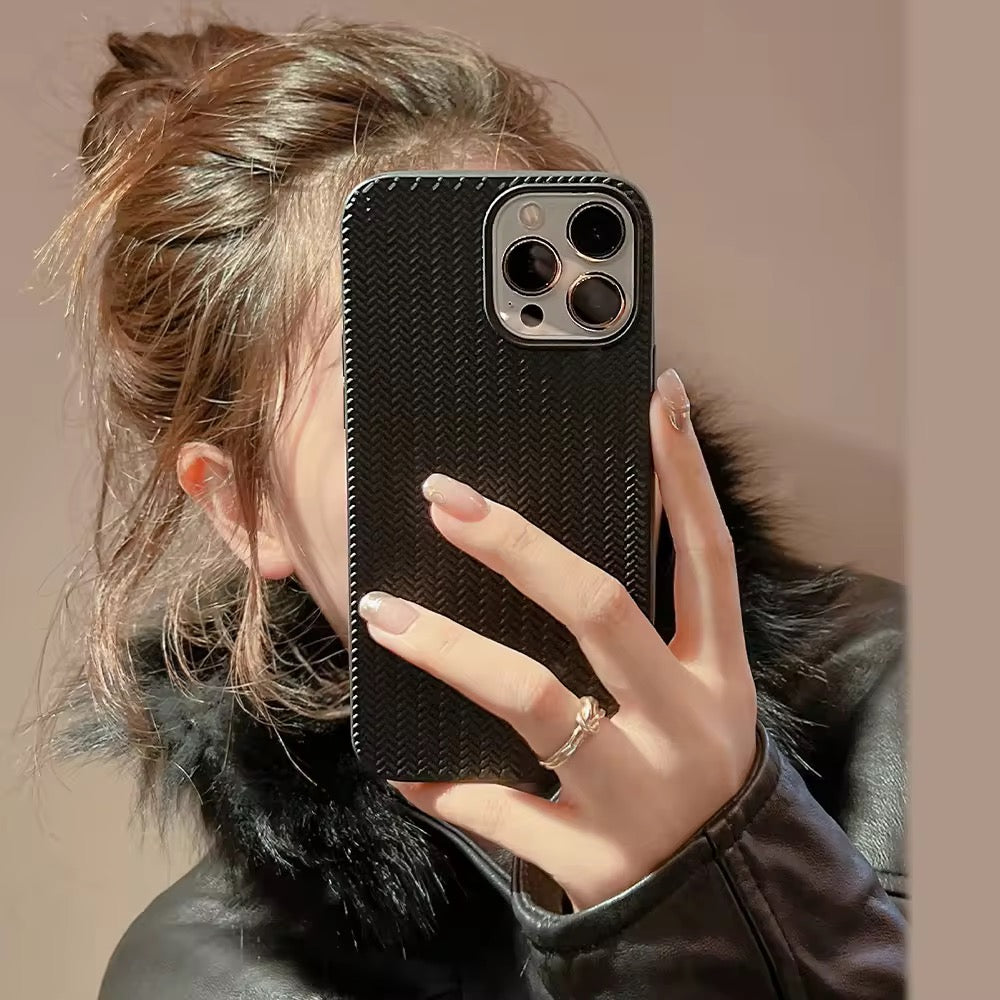 Black Woven iPhone Case
