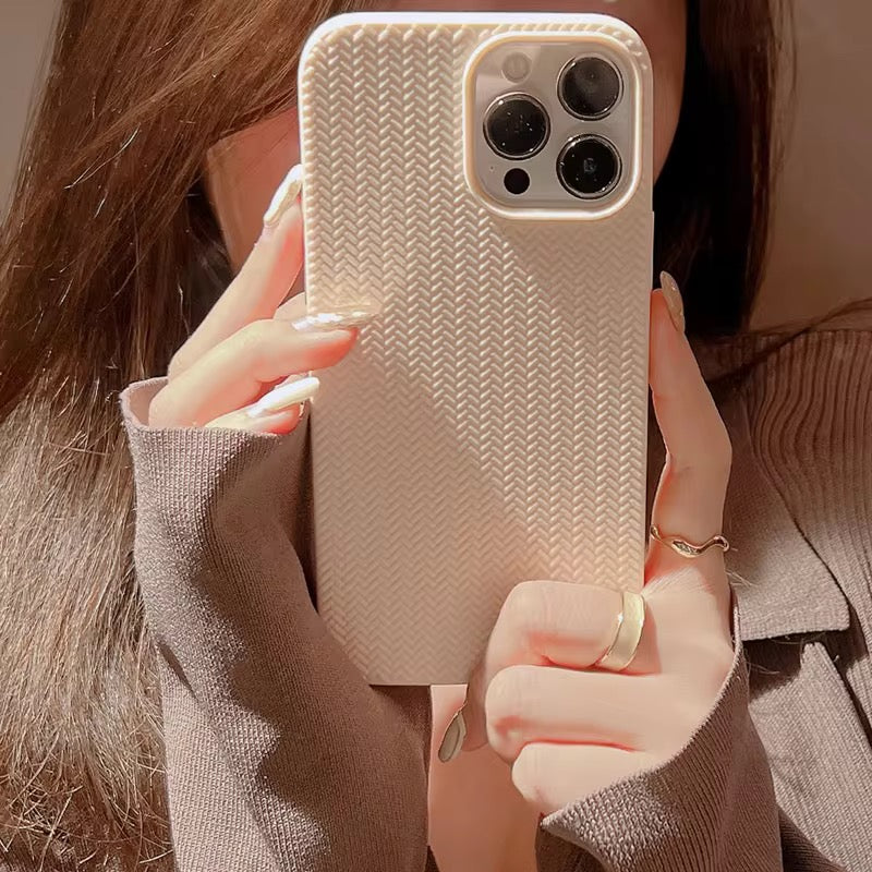 White Woven iPhone Case