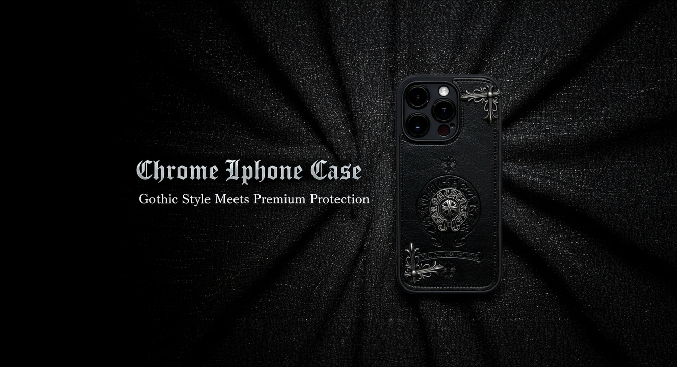 Chrome iPhone Case Banner - Textured Background